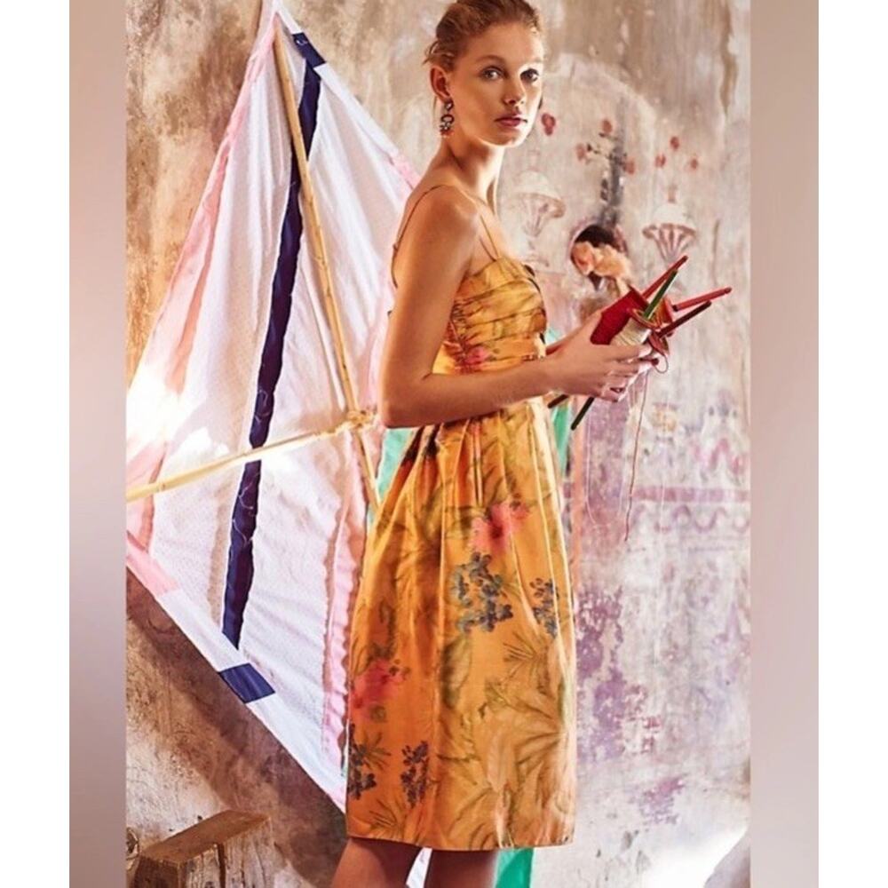 NWT $228 Anthropologie James Coviello Multicolor Floral Botanica Dress Sz 6 - Picture 2 of 10